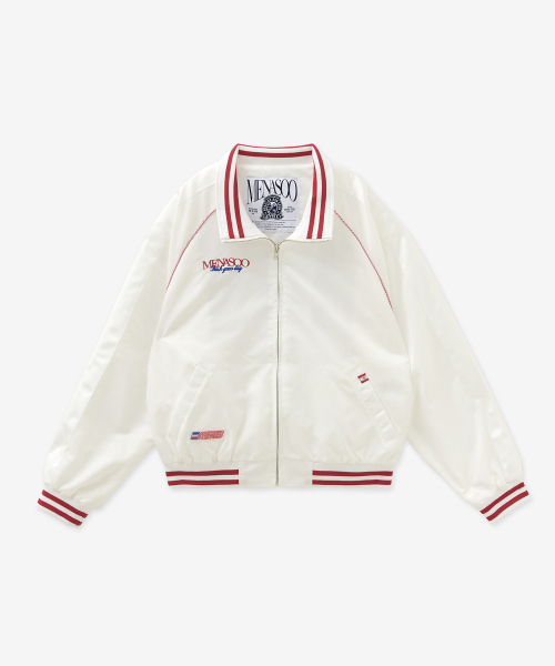 MENASOO(ミナス)の「Menasoo Hearttrack Nylon Baseball Jumper_White(ナイロンジャケット・レディース・ホワイト・F)」の6枚目の写真