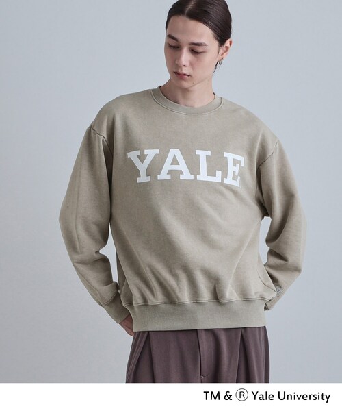 Yale 薄紫 ロゴスウェット セール】The BOOK STORE / ブックストア 'YALE' OTHER-SIDE CREW SWEAT