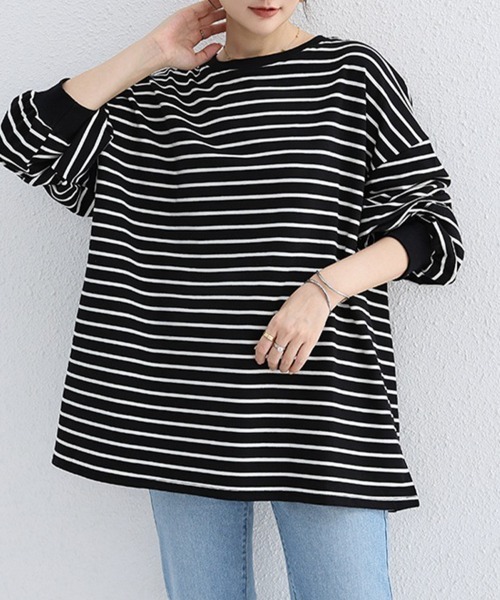 SallyLunn(サリーラン)の「バルーンスリーブゆるプルオーバー(Tシャツ/カットソー・レディース・ブラック/ホワイト・MEDIUM/LARGE)」の2枚目の写真