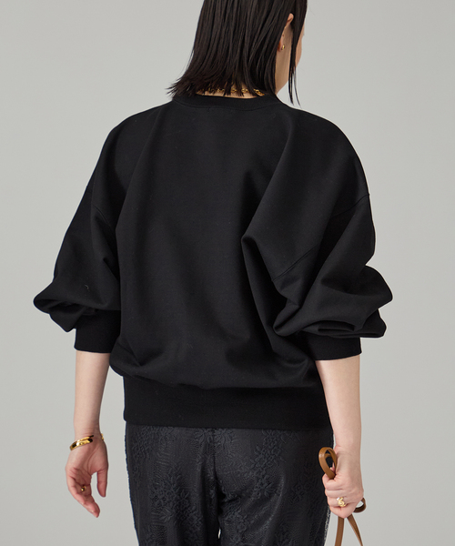 VERMEIL par iena（ヴェルメイユパーイエナ）の「《WEB限定》シルケットコットンスウェット（Tシャツ/カットソー・レディース・ブラック/アイボリー・FREE）」の7枚目の写真