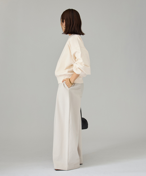 VERMEIL par iena（ヴェルメイユパーイエナ）の「《WEB限定》シルケットコットンスウェット（Tシャツ/カットソー・レディース・ブラック/アイボリー・FREE）」の10枚目の写真