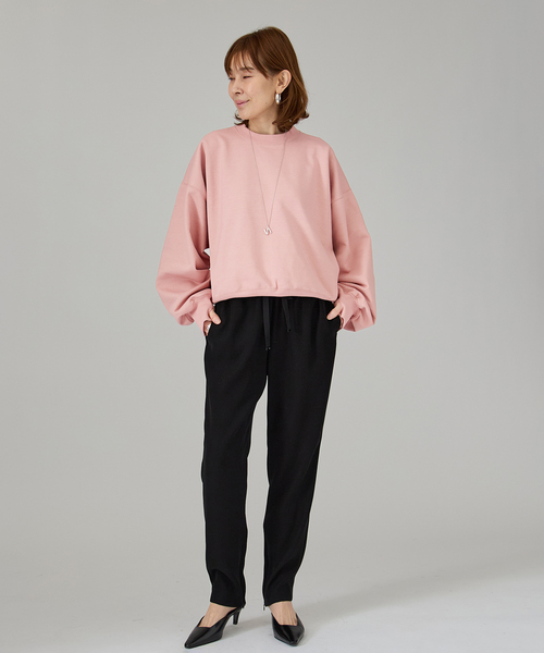 VERMEIL par iena（ヴェルメイユパーイエナ）の「《WEB限定》シルケットコットンスウェット（Tシャツ/カットソー・レディース・ブラック/アイボリー・FREE）」の12枚目の写真