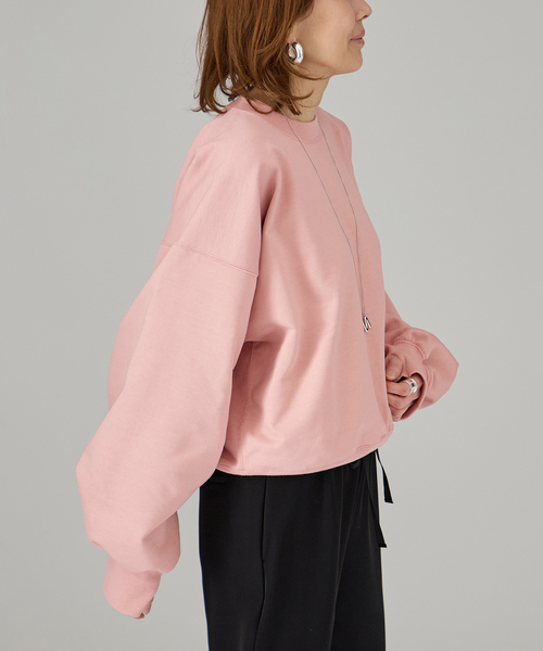 VERMEIL par iena（ヴェルメイユパーイエナ）の「《WEB限定》シルケットコットンスウェット（Tシャツ/カットソー・レディース・ブラック/アイボリー・FREE）」の7枚目の写真