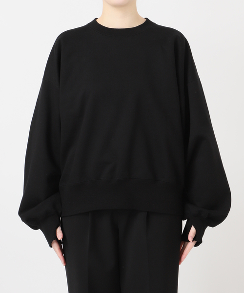 VERMEIL par iena（ヴェルメイユパーイエナ）の「《WEB限定》シルケットコットンスウェット（Tシャツ/カットソー・レディース・ブラック/アイボリー・FREE）」の5枚目の写真