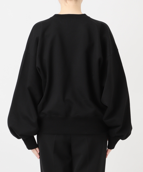 VERMEIL par iena（ヴェルメイユパーイエナ）の「《WEB限定》シルケットコットンスウェット（Tシャツ/カットソー・レディース・ブラック/アイボリー・FREE）」の4枚目の写真