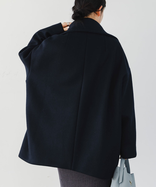 Noble(ノーブル)の「《追加》スタンドカラーオーバーコート(その他アウター・レディース・キャメル/ネイビー・FREE)」の10枚目の写真