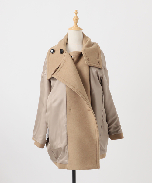 Noble(ノーブル)の「《追加》スタンドカラーオーバーコート(その他アウター・レディース・キャメル/ネイビー・FREE)」の21枚目の写真