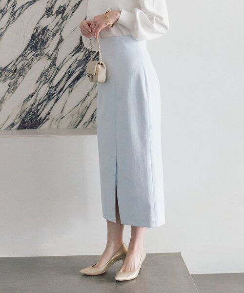 La boutique BonBon（ラブティックボンボン）の「【今すぐお届け！・サイズ展開】ドライオックスナロースカート（スカート・レディース・ピンク/ホワイト/サックスブルー/ネイビー・34/36/38）」の17枚目の写真