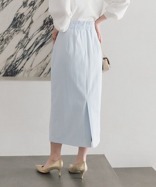 La boutique BonBon（ラブティックボンボン）の「【今すぐお届け！・サイズ展開】ドライオックスナロースカート（スカート・レディース・ピンク/ホワイト/サックスブルー/ネイビー・34/36/38）」の18枚目の写真