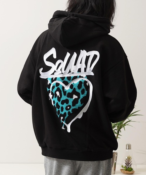レオパード ハート サガラ刺繍 プルパーカー / Leopard Heart Sagara