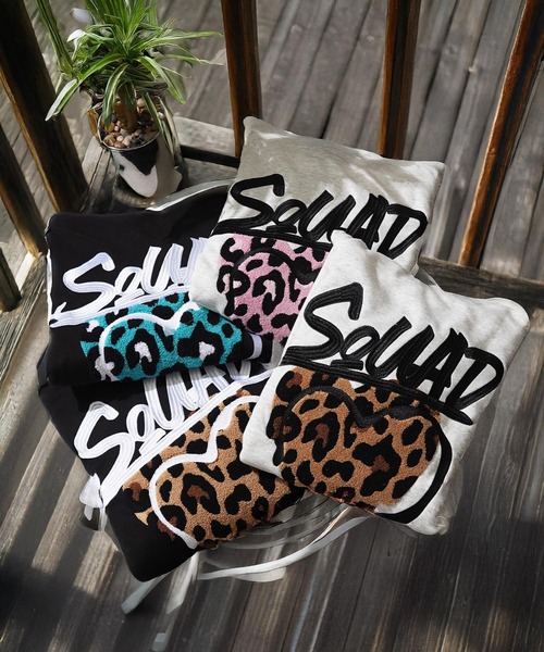 1111clothing(ワンフォークロージング)の「レオパード ハート サガラ刺繍 プルパーカー / Leopard Heart Sagara Embroidery Pullover Hoodie(パーカー・メンズ・ブラック系2/ブラック系1/ホワイト系2/ホワイト系1・M/L)」の5枚目の写真