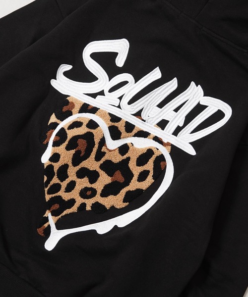 1111clothing(ワンフォークロージング)の「レオパード ハート サガラ刺繍 プルパーカー / Leopard Heart Sagara Embroidery Pullover Hoodie(パーカー・メンズ・ブラック系2/ブラック系1/ホワイト系2/ホワイト系1・M/L)」の18枚目の写真