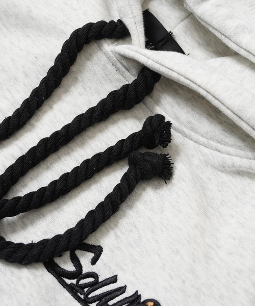 1111clothing(ワンフォークロージング)の「レオパード ハート サガラ刺繍 プルパーカー / Leopard Heart Sagara Embroidery Pullover Hoodie(パーカー・メンズ・ブラック系2/ブラック系1/ホワイト系2/ホワイト系1・M/L)」の21枚目の写真