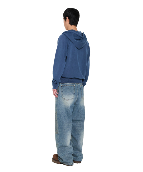 AAKAM(アーカム)の「Pigment Dyed Cross Zip-Up Hoodie (Blue)(パーカー・レディース・その他・1/2)」の5枚目の写真