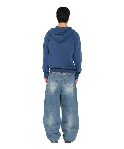 AAKAM(アーカム)の「Pigment Dyed Cross Zip-Up Hoodie (Blue)(パーカー・レディース・その他・1/2)」の6枚目の写真