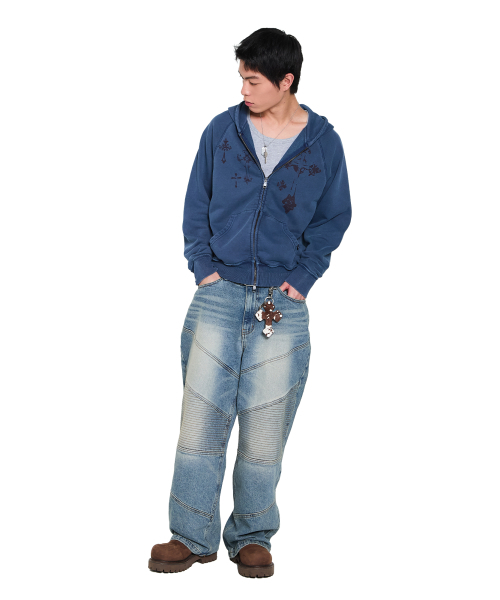 AAKAM(アーカム)の「Pigment Dyed Cross Zip-Up Hoodie (Blue)(パーカー・レディース・その他・1/2)」の7枚目の写真