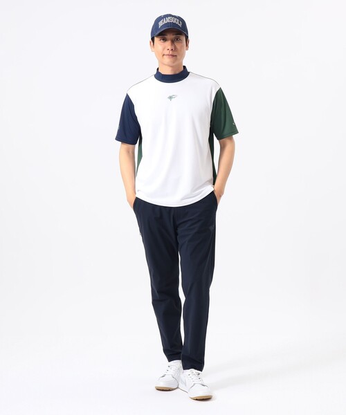 BEAMS GOLF(ビームスゴルフ)の「ORANGE LABEL / クレイジーパターン モックネックシャツ(吸水速乾・UVカット)(シャツ/ブラウス・メンズ・ホワイト/ネイビー・S/XL/M)」の6枚目の写真