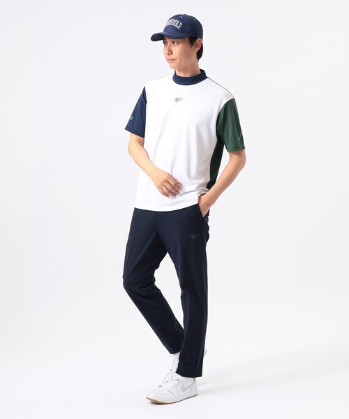BEAMS GOLF(ビームスゴルフ)の「ORANGE LABEL / クレイジーパターン モックネックシャツ(吸水速乾・UVカット)(シャツ/ブラウス・メンズ・ホワイト/ネイビー・S/XL/M)」の7枚目の写真