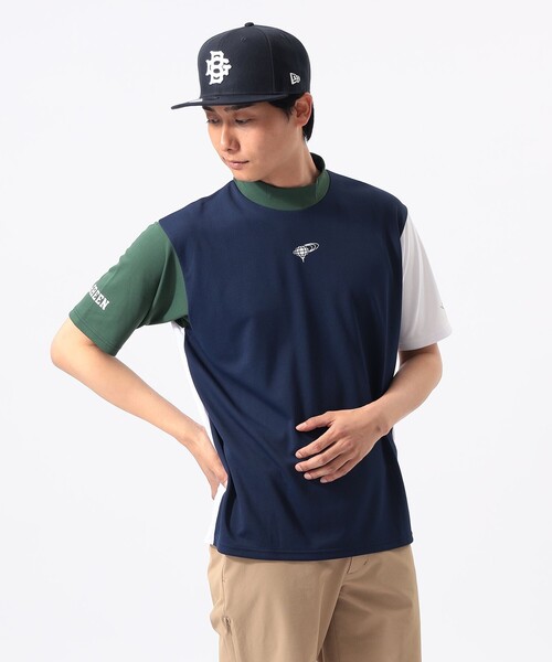 BEAMS GOLF(ビームスゴルフ)の「ORANGE LABEL / クレイジーパターン モックネックシャツ(吸水速乾・UVカット)(シャツ/ブラウス・メンズ・ホワイト/ネイビー・S/XL/M)」の10枚目の写真