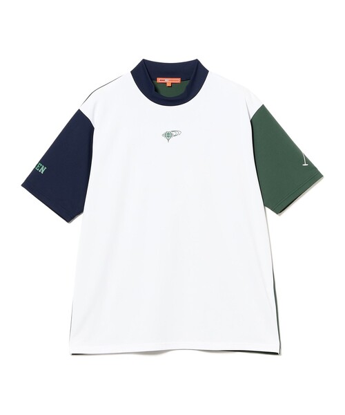 BEAMS GOLF(ビームスゴルフ)の「ORANGE LABEL / クレイジーパターン モックネックシャツ(吸水速乾・UVカット)(シャツ/ブラウス・メンズ・ホワイト/ネイビー・S/XL/M)」の14枚目の写真