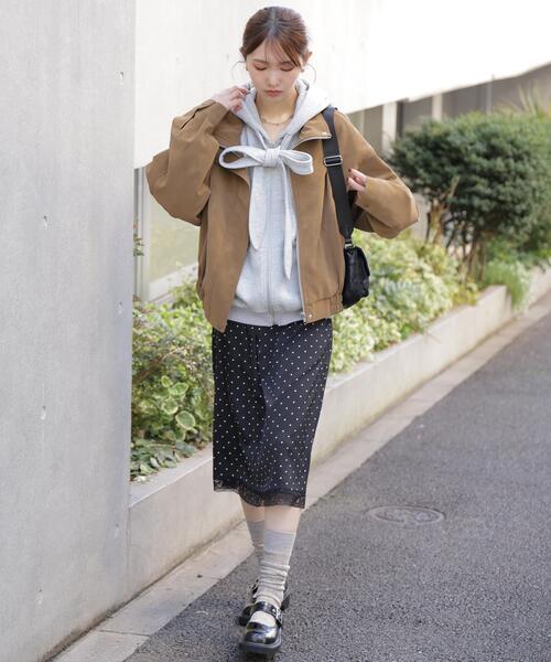 FREE'S MART（フリーズマート）の「◆スタンド合皮ブルゾン（ブルゾン・レディース・ブラック/ブラウン/ベージュ系その他・MEDIUM/SMALL）」の4枚目の写真