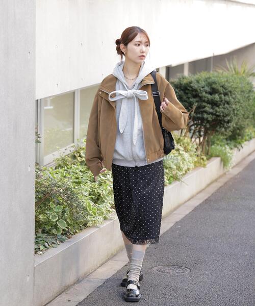 FREE'S MART（フリーズマート）の「◆スタンド合皮ブルゾン（ブルゾン・レディース・ブラック/ブラウン/ベージュ系その他・MEDIUM/SMALL）」の5枚目の写真