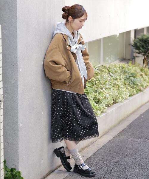 FREE'S MART（フリーズマート）の「◆スタンド合皮ブルゾン（ブルゾン・レディース・ブラック/ブラウン/ベージュ系その他・MEDIUM/SMALL）」の6枚目の写真