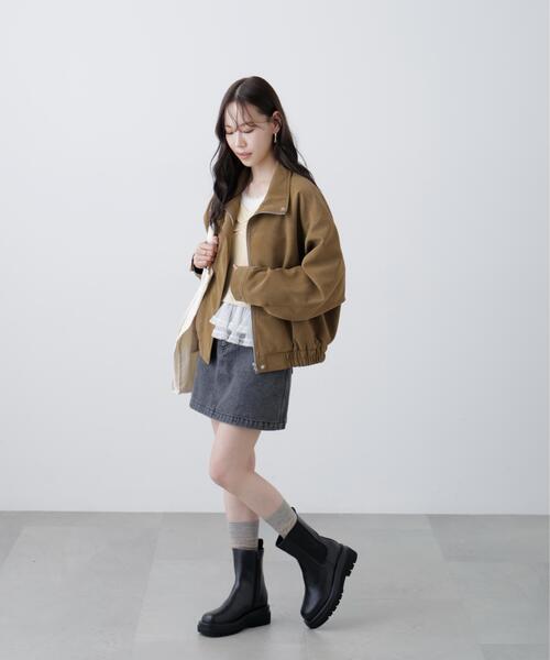 FREE'S MART（フリーズマート）の「◆スタンド合皮ブルゾン（ブルゾン・レディース・ブラック/ブラウン/ベージュ系その他・MEDIUM/SMALL）」の8枚目の写真