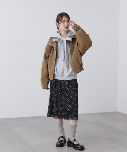 FREE'S MART（フリーズマート）の「◆スタンド合皮ブルゾン（ブルゾン・レディース・ブラック/ブラウン/ベージュ系その他・MEDIUM/SMALL）」の17枚目の写真