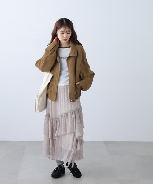 FREE'S MART（フリーズマート）の「◆スタンド合皮ブルゾン（ブルゾン・レディース・ブラック/ブラウン/ベージュ系その他・MEDIUM/SMALL）」の4枚目の写真