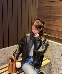 FREE'S MART | ◆スタンド合皮ブルゾン(ブルゾン)