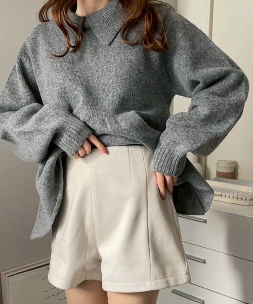 merrylatte(メリーラテ)の「ウールメルトン調ショートパンツ【NOUA】(その他パンツ・レディース・ベージュ/アイボリー・S/M)」の1枚目の写真