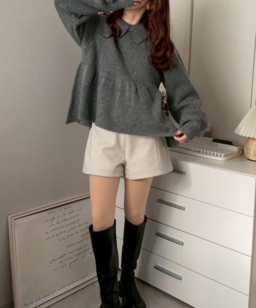 merrylatte(メリーラテ)の「ウールメルトン調ショートパンツ【NOUA】(その他パンツ・レディース・ベージュ/アイボリー・S/M)」の10枚目の写真