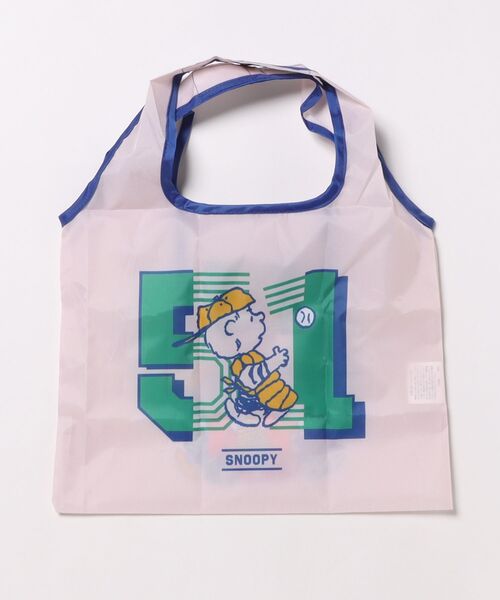 PEANUTS(ピーナッツ)の「【 PEANUTS 】 スヌーピー ミニくるくるショッピングバッグA 26S1(エコバッグ/サブバッグ・レディース・オフホワイト/ライトブルー/カラフル・FREE)」の4枚目の写真