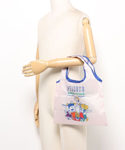 PEANUTS(ピーナッツ)の「【 PEANUTS 】 スヌーピー ミニくるくるショッピングバッグA 26S1(エコバッグ/サブバッグ・レディース・オフホワイト/ライトブルー/カラフル・FREE)」の11枚目の写真