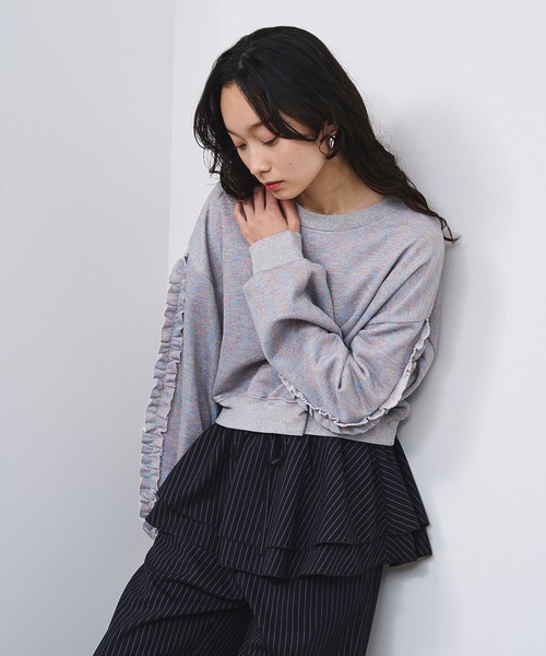 ROSE BUD(ローズバッド)の「LAYERED SKIRT STRIPE PANTS(その他パンツ・レディース・ネイビー/ベージュ・ONE SIZE)」の15枚目の写真