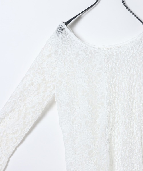 JEANASIS(ジーナシス)の「2WAYスリットレースLS TEE/652649(Tシャツ/カットソー・レディース・ブラック/ホワイト・FREE)」の13枚目の写真