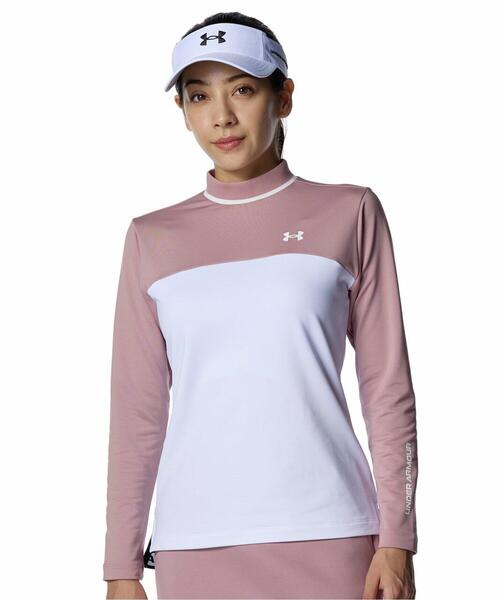 UNDER ARMOUR(アンダーアーマー)の「UAドライブ コールドギア ロングスリーブ モックネック シャツ(ゴルフ/レディース)(Tシャツ/カットソー・レディース・ピンク系・M/S/XL/L)」の1枚目の写真