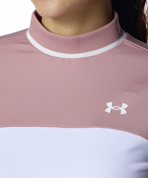 UNDER ARMOUR(アンダーアーマー)の「UAドライブ コールドギア ロングスリーブ モックネック シャツ(ゴルフ/レディース)(Tシャツ/カットソー・レディース・ピンク系・M/S/XL/L)」の4枚目の写真