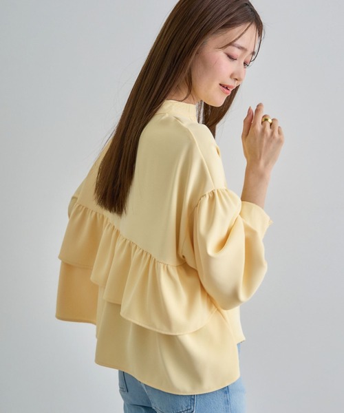 Futier land（フューティアランド）の「【シワになりにくい】バックフリルブラウス（シャツ/ブラウス・レディース・ミント/イエロー/アイボリー・FREE）」の17枚目の写真