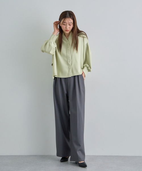 Futier land（フューティアランド）の「【シワになりにくい】バックフリルブラウス（シャツ/ブラウス・レディース・ミント/イエロー/アイボリー・FREE）」の7枚目の写真
