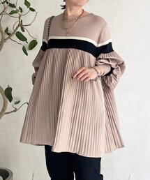 un dix cors | ライン入りニット異素材プルオーバー(ニット/セーター)