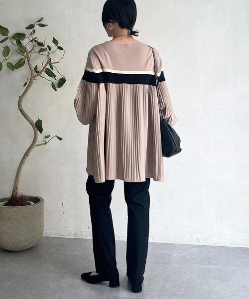 un dix cors（アンディコール）の「ライン入りニット異素材プルオーバー（ニット/セーター・レディース・ベージュ・FREE）」の17枚目の写真