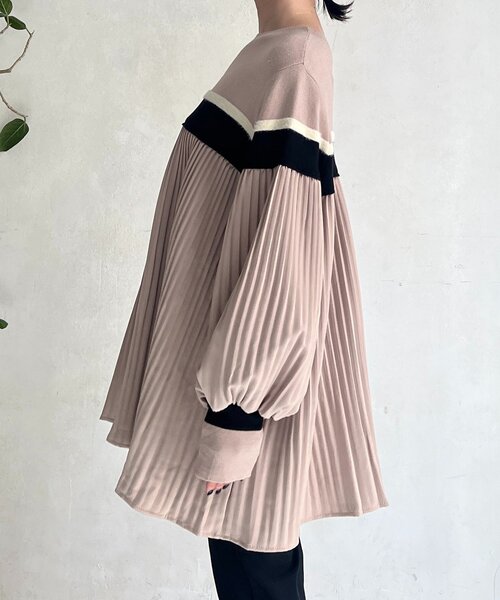 un dix cors（アンディコール）の「ライン入りニット異素材プルオーバー（ニット/セーター・レディース・ベージュ・FREE）」の19枚目の写真