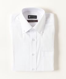 Perfect Suit FActory | ドビー長袖ワイシャツ セミワイドカラー ホワイト(ビジネスシャツ)