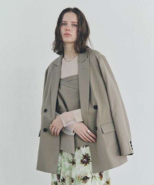 YECCA VECCA（イェッカヴェッカ）の「ロングテーラードジャケット（テーラードジャケット・レディース・ネイビー/ピンク/グレイッシュベージュ・FREE）」の5枚目の写真