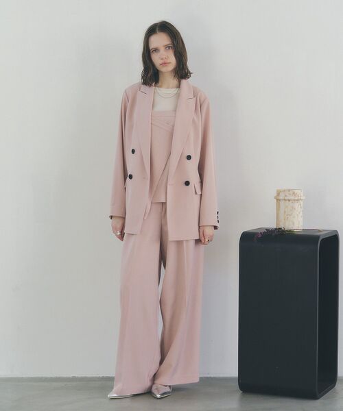 YECCA VECCA（イェッカヴェッカ）の「ロングテーラードジャケット（テーラードジャケット・レディース・ネイビー/ピンク/グレイッシュベージュ・FREE）」の11枚目の写真