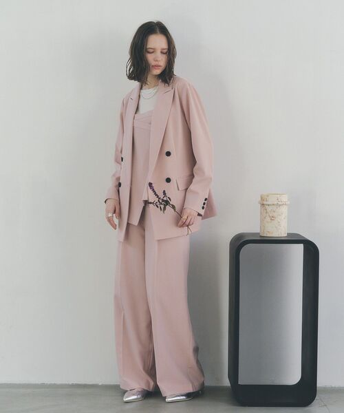 YECCA VECCA（イェッカヴェッカ）の「ロングテーラードジャケット（テーラードジャケット・レディース・ネイビー/ピンク/グレイッシュベージュ・FREE）」の14枚目の写真