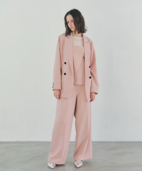 YECCA VECCA（イェッカヴェッカ）の「ロングテーラードジャケット（テーラードジャケット・レディース・ネイビー/ピンク/グレイッシュベージュ・FREE）」の15枚目の写真