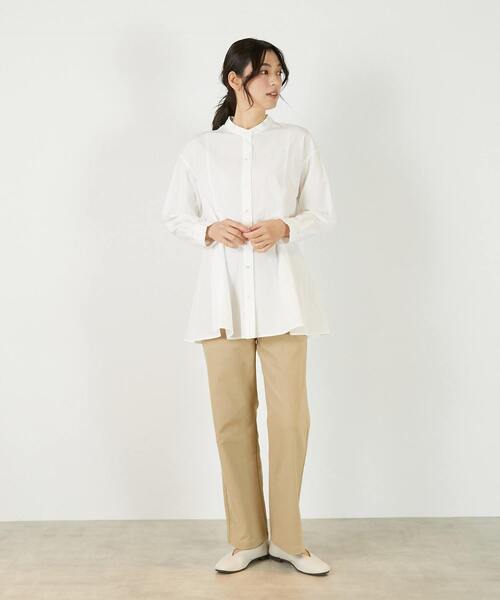 MELROSE claire(メルローズ クレール)の「【バンドカラー切替フレアシャツチュニック】(シャツ/ブラウス・レディース・オフホワイト/サックスブルー/ブラック・FREE)」の19枚目の写真